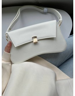 Жіноча сумка-багет біла
