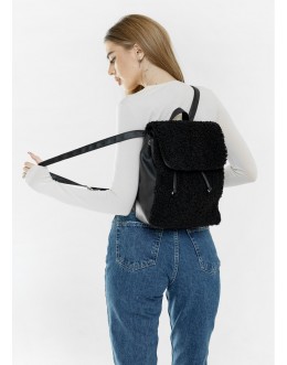 Жіночий рюкзак LOFT з хутром чорний