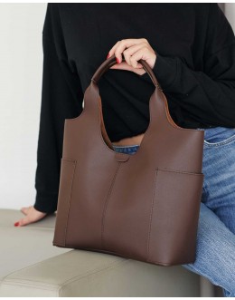 Жіноча сумка-шопер ZHAKLIN шоколадна