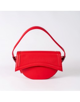 Жіноча напівгругла сумка червона